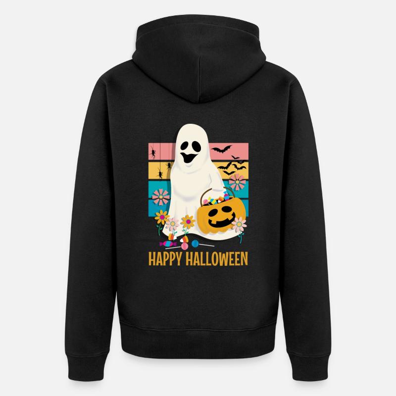 Joyeux halloween - Veste à capuche bio Premium Unisexe - noir