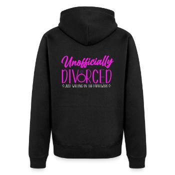 Happy Divorce Party officieusement - Veste à capuche bio Premium Unisexe - noir - Dos - Nico (187cm)
