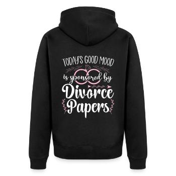 Happy Divorce Party Today's Good - Unisex Premium Bio Zip Hoodie - Schwarz - Hinten - Nico (187cm)