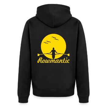 Ruderverein Ruderboot Rudern Ruderer - Unisex Premium Bio Zip Hoodie - Schwarz - Hinten - Nico (187cm)