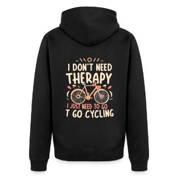 Bicycle - Unisex Premium Organic Zip Hoodie - black - Back - Nico (187cm)