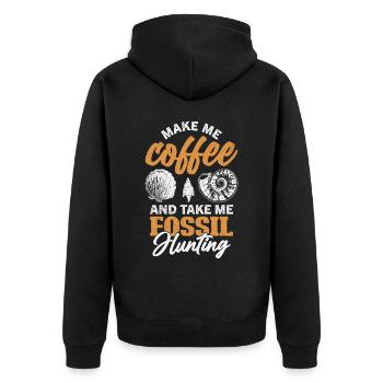 Fossil collecting paleontologist Fossil collector - Unisex Premium Organic Zip Hoodie - black - Back - Nico (187cm)