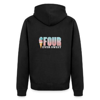 Eiscreme - Unisex Premium Bio Zip Hoodie - Schwarz - Hinten - Nico (187cm)