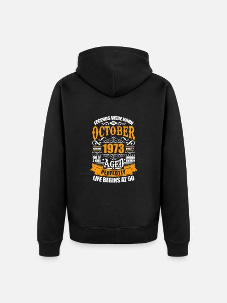 50th birthday - Unisex Premium Organic Zip Hoodie - black
