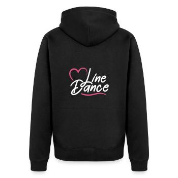 Linedance Country Line Dancer Linedancing Gift - Unisex Premium Organic Zip Hoodie - black - Back - Nico (187cm)