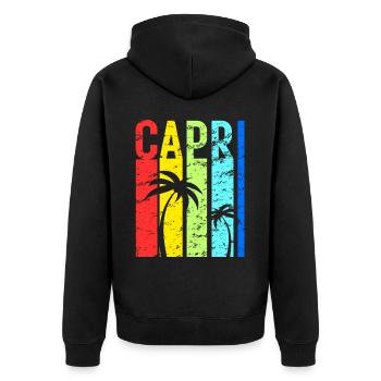 Capri Italie Idée de vacances sur l’île méditerranéenne - Veste à capuche bio Premium Unisexe - noir - Dos - Nico (187cm)
