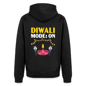Frohes Diwali Diwali Fest Indischer Hinduismus - Unisex Premium Bio Zip Hoodie - Schwarz - Hinten - Nico (187cm)