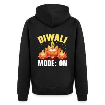 Frohes Diwali Diwali Fest Indischer Hinduismus - Unisex Premium Bio Zip Hoodie - Schwarz - Hinten - Nico (187cm)