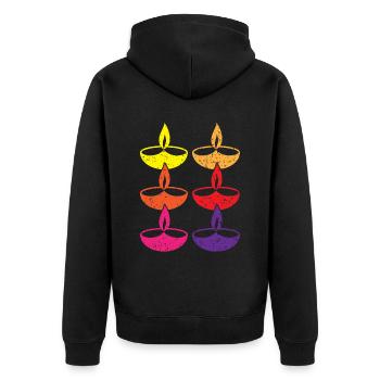 Happy Diwali Diwali Festival Indian Hindu Hinduism - Unisex Premium Organic Zip Hoodie - black - Back - Nico (187cm)