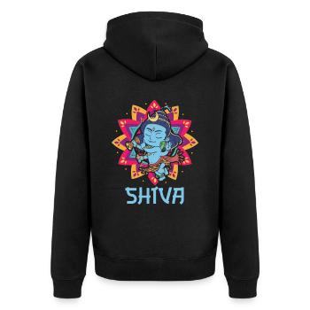 Frohes Diwali Diwali Fest Indischer Hinduismus - Unisex Premium Bio Zip Hoodie - Schwarz - Hinten - Nico (187cm)