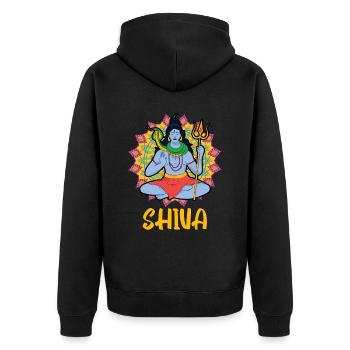 Frohes Diwali Diwali Fest Indischer Hinduismus - Unisex Premium Bio Zip Hoodie - Schwarz - Hinten - Nico (187cm)