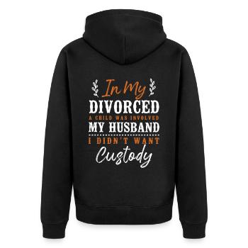 Happy Divorce Party dans mon divorce - Veste à capuche bio Premium Unisexe - noir - Dos - Nico (187cm)