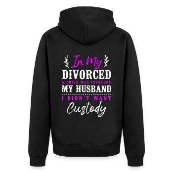 Happy Divorce Party dans mon divorce - Veste à capuche bio Premium Unisexe - noir - Dos - Nico (187cm)