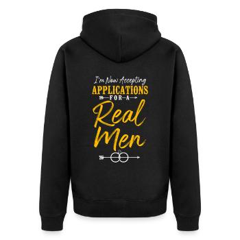 Happy Divorce Party I'm Now - Unisex Premium Organic Zip Hoodie - black - Back - Nico (187cm)