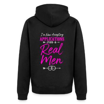 Happy Divorce Party I'm Now - Unisex Premium Organic Zip Hoodie - black - Back - Nico (187cm)
