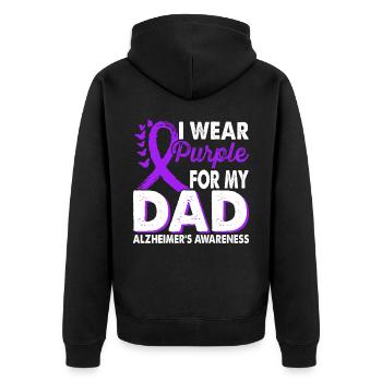 Portez du violet pour la sensibilisation à Papa Alzheimer - Veste à capuche bio Premium Unisexe - noir - Dos - Nico (187cm)