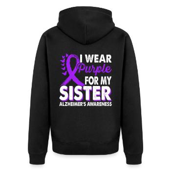 Portez du violet pour la Sœur Alzheimer - Veste à capuche bio Premium Unisexe - noir - Dos - Nico (187cm)