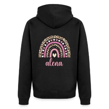 Alena Regenbogen Name Geburtstag Alena - Unisex Premium Bio Zip Hoodie - Schwarz - Hinten - Nico (187cm)
