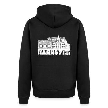 Souvenir du bâtiment de Hanovre - Veste à capuche bio Premium Unisexe - noir - Dos - Nico (187cm)