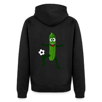 Gurke Fußball Fußballverein Gurken - Unisex Premium Bio Zip Hoodie - Schwarz - Hinten - Nico (187cm)