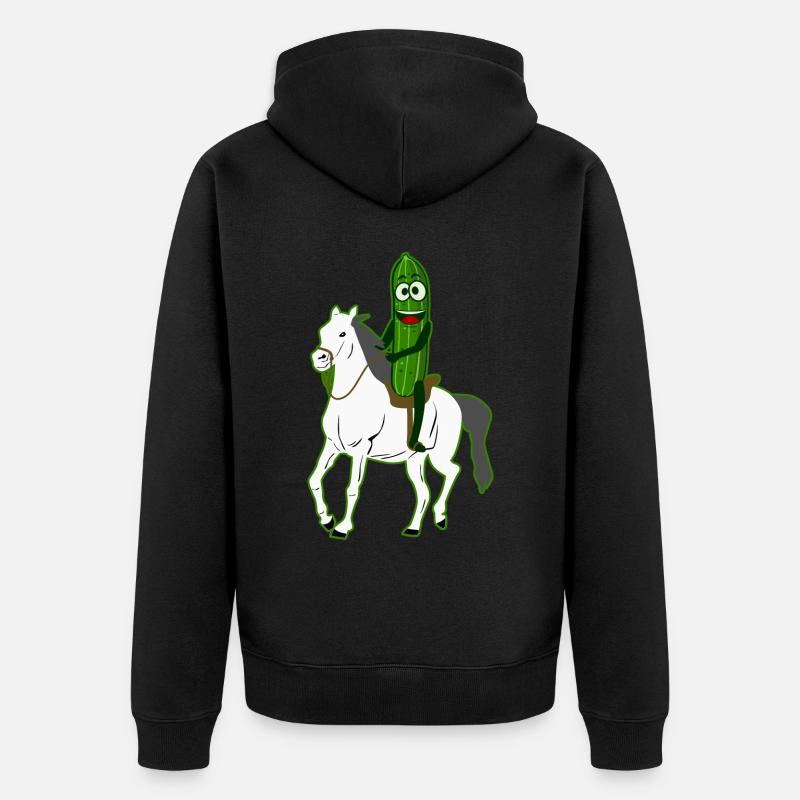 Concombre Équitation Cavalier Cavalier Concombres - Veste à capuche bio Premium Unisexe - noir