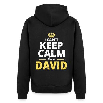I'm A David - Unisex Premium Organic Zip Hoodie - black - Back - Nico (187cm)