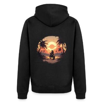 Motocross Dirtbike - Unisex Premium Bio Zip Hoodie - Schwarz - Hinten - Nico (187cm)