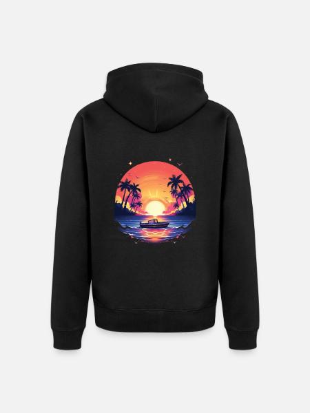 Boat - Unisex Premium Organic Zip Hoodie - black