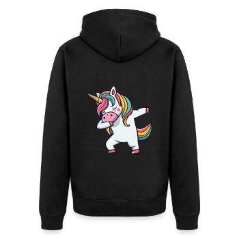 Dab Dabbing Unicorn Dabbing Unicorn Dance - Unisex Premium Organic Zip Hoodie - black - Back - Nico (187cm)