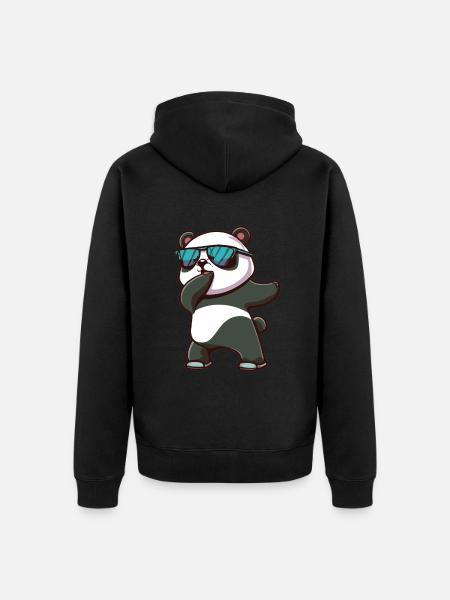 Panda Dabbing Panda Pandas Panda Baby - Premium økologisk unisex-hættejakke - sort