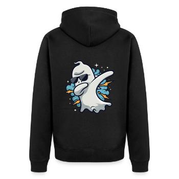 Ghost Dabbing Halloween Dabbing Dab Ghost - Unisex Premium Organic Zip Hoodie - black - Back - Nico (187cm)