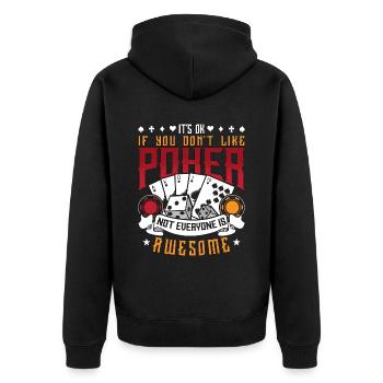 Dés de poker C’est OK si vous n’aimez pas Poker Gambler - Veste à capuche bio Premium Unisexe - noir - Dos - Nico (187cm)