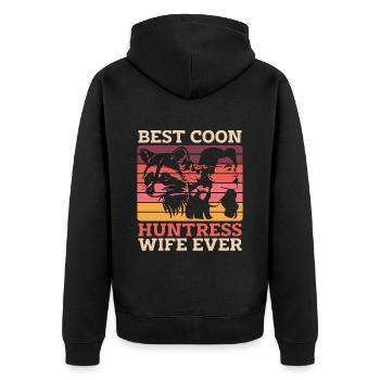 Chasse au raton laveur Meilleur chasseur de coon Femme Chasse au coon - Veste à capuche bio Premium Unisexe - noir - Dos - Nico (187cm)