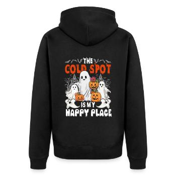 Ghost Hunt Le point froid est mon endroit heureux - Veste à capuche bio Premium Unisexe - noir - Dos - Nico (187cm)