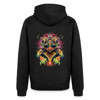 Œuvre d’art Festival EDM Art - Veste à capuche bio Premium Unisexe - noir - Dos - Nico (187cm)