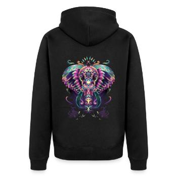 Artwork Elephant Festival EDM Art - Unisex Premium Organic Zip Hoodie - black - Back - Nico (187cm)