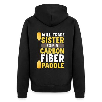 Fun dragon boat race with siblings - Unisex Premium Organic Zip Hoodie - black - Back - Nico (187cm)