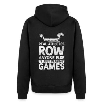 Lustige Drachenbootrennen - Unisex Premium Bio Zip Hoodie - Schwarz - Hinten - Nico (187cm)