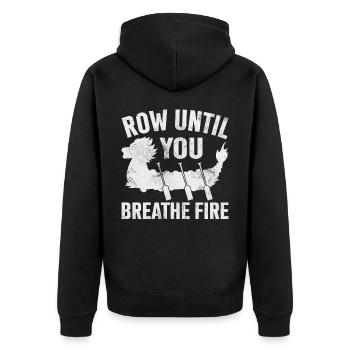 Funny Dragon Boat Racing Paddle - Unisex Premium Organic Zip Hoodie - black - Back - Nico (187cm)