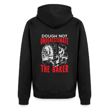 Bäcker Bäckerei Kuchen Brot Muffin Gebäck Lebensmittel Backen - Unisex Premium Bio Zip Hoodie - Schwarz - Hinten - Nico (187cm)