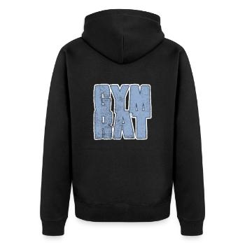 gym rat - Unisex Premium Bio Zip Hoodie - Schwarz - Hinten - Nico (187cm)