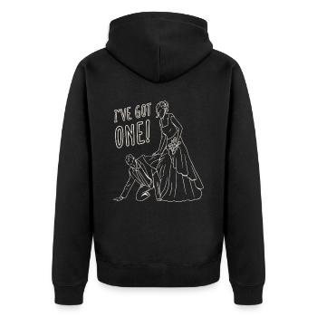 Heiraten JGA Bier Trinken Saufen Bräutigam - Unisex Premium Bio Zip Hoodie - Schwarz - Hinten - Nico (187cm)