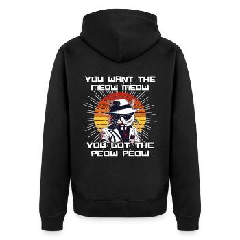 Katzen Katze Katzenshirt Katze Geschenkidee kitten - Unisex Premium Bio Zip Hoodie - Schwarz - Hinten - Nico (187cm)