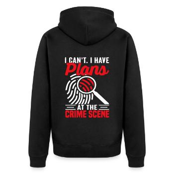 Lustig Forensischer Wissenschaftler Wissenschaft - Unisex Premium Bio Zip Hoodie - Schwarz - Hinten - Nico (187cm)