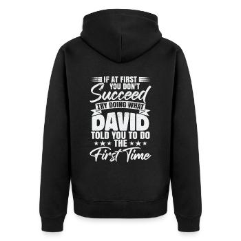 Essayez de faire ce que David vous a dit de faire - Veste à capuche bio Premium Unisexe - noir - Dos - Nico (187cm)
