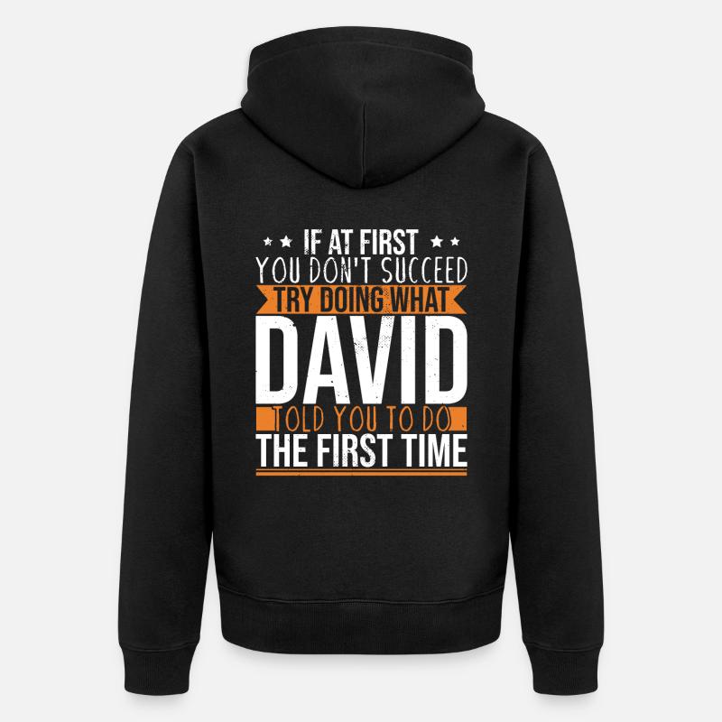 Lustiger David Dave - Unisex Premium Bio Zip Hoodie - Schwarz