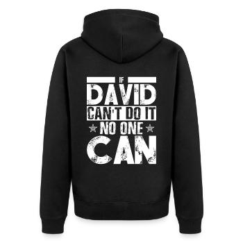 Funny Dad David Name Forename - Unisex Premium Organic Zip Hoodie - black - Back - Nico (187cm)