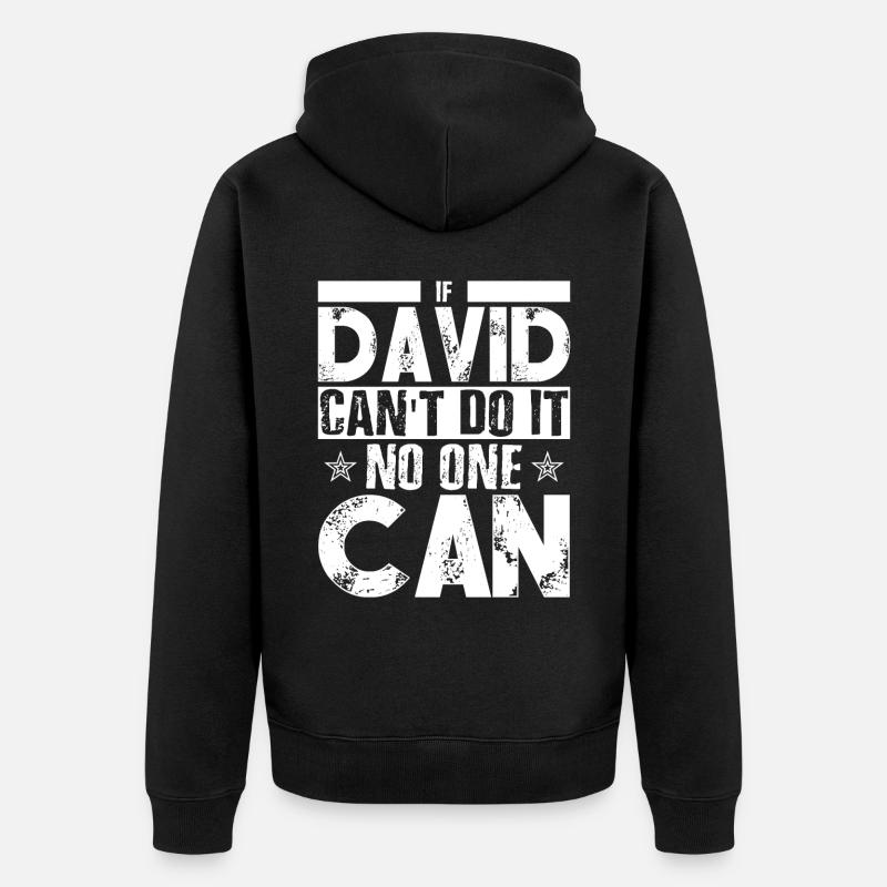 Drôle papa David Nom Prénom - Veste à capuche bio Premium Unisexe - noir