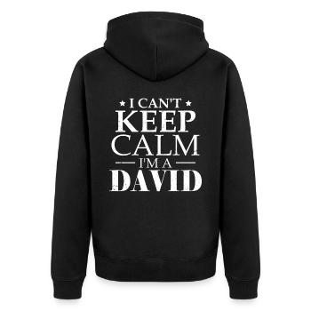Funny Dave David Sarcasm Humor - Unisex Premium Organic Zip Hoodie - black - Back - Nico (187cm)