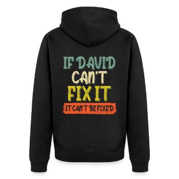 Si David ne peut pas le réparer, il ne peut pas être réparé - Veste à capuche bio Premium Unisexe - noir - Dos - Nico (187cm)